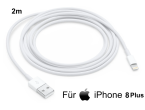 iPhone 8 Plus Lightning auf USB Kabel 2m Ladekabel